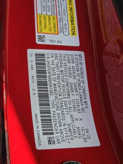 2025 Honda Civic Hybrid Sport