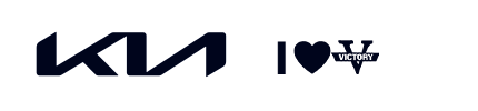 Kia logo next to “I love Victory” logo